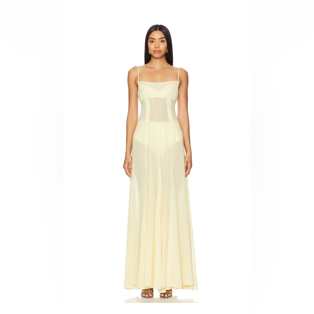 Camila Coelho Dia Maxi Dress Yellow Size S, bottoms included